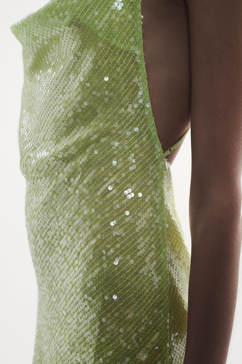 IBIZA Chartreuse - Sequin Mini Dress