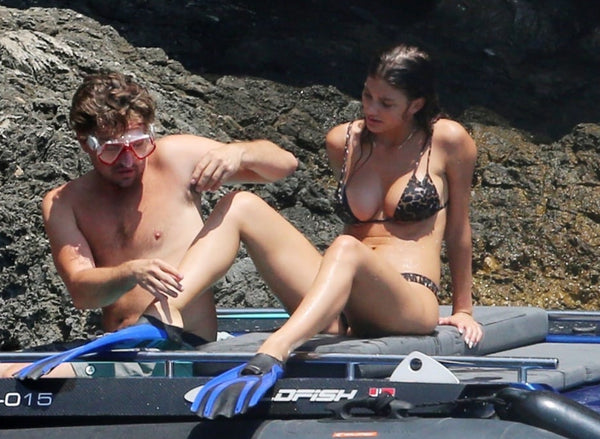 Camila Morrone in Sommer Swim with Leonardo DiCaprio