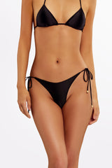 Brazilian cut side tie bikini bottoms – Eboni Nero Gloss