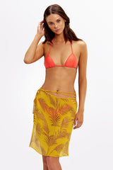 NIA Sunset Palm Silk Wrap Skirt
