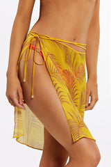 NIA Sunset Palm Silk Wrap Skirt