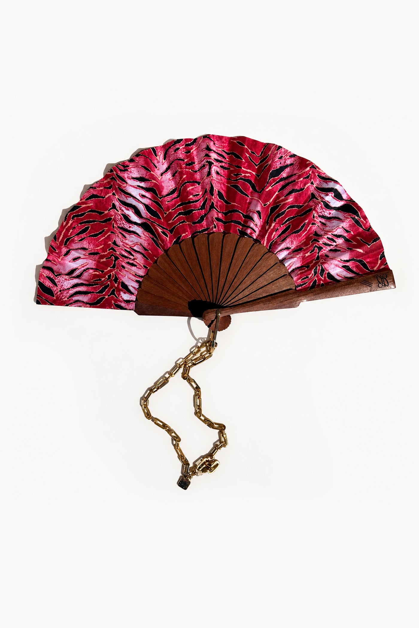 Inferna Tiger Print Red Hand Fan