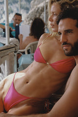 model close up side view womens best bikini by sommer swim bikini swimwear hot bikinis this summer - ella magenta is a fuchsia bikini with bralette bikini top