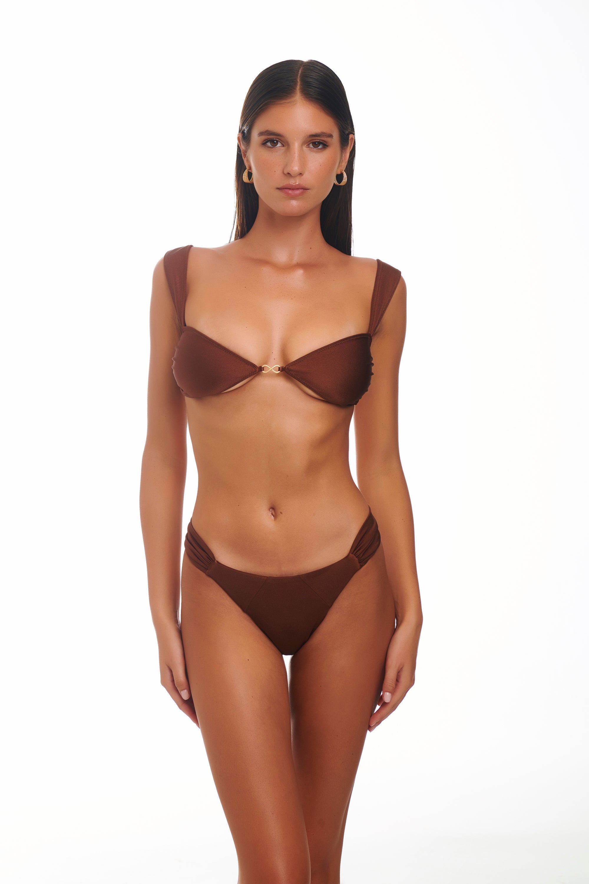 SORIYA Chocolate Fondant Infinity Brown Balconette Bikini Top