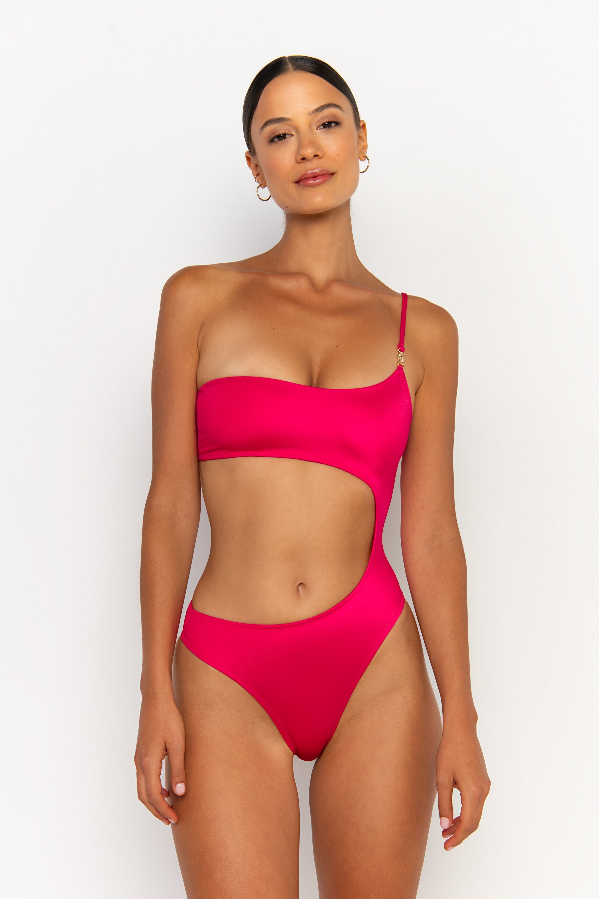 front view womens best bikini by sommer swim bikini swimwear hot bikinis this summer - bonita magenta is a fuchsia one piece swimsuit