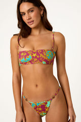 CLEO Opus Print - 90's Tube Bandeau Bikini Top