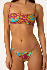 CLEO Opus Print - 90's Tube Bandeau Bikini Top