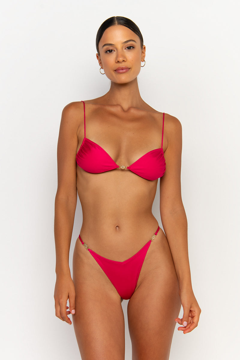 front view womens best bikini by sommer swim bikini swimwear hot bikinis this summer - ella magenta is a fuchsia bikini with bralette bikini top