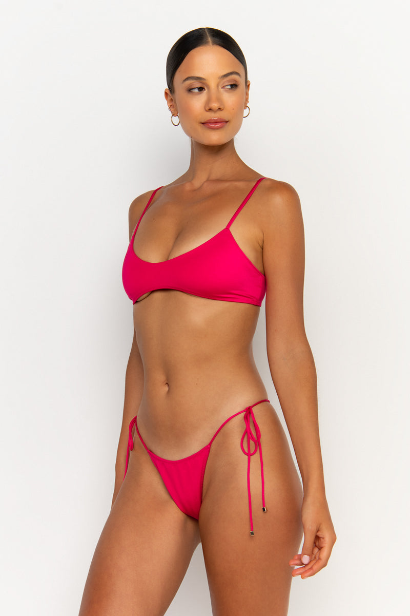 side view womens best bikini by sommer swim bikini swimwear hot bikinis this summer - freya magenta is a fuchsia bikini with tie side bikini bottoms