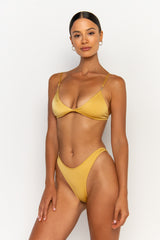 front second view womens best bikini by sommer swim bikini swimwear hot bikinis this summer - niam lusso is a golden bikini with thong bikini bottom