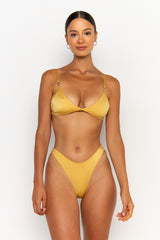 front view womens best bikini by sommer swim bikini swimwear hot bikinis this summer - niam lusso is a golden bikini with thong bikini bottom