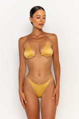 front looking down view womens best bikini by sommer swim bikini swimwear hot bikinis this summer - kamilla lusso is a golden bikini with brazilian bikini bottom