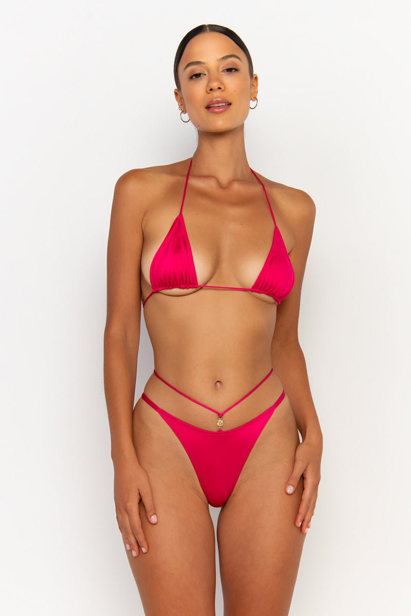 front view womens best bikini by sommer swim bikini swimwear hot bikinis this summer - kamilla magenta is a fuchsia bikini with brazilian bikini bottom