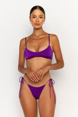 front view womens best bikini by sommer swim bikini swimwear hot bikinis this summer - pilar petunia is a purple bikini with bralette bikini top