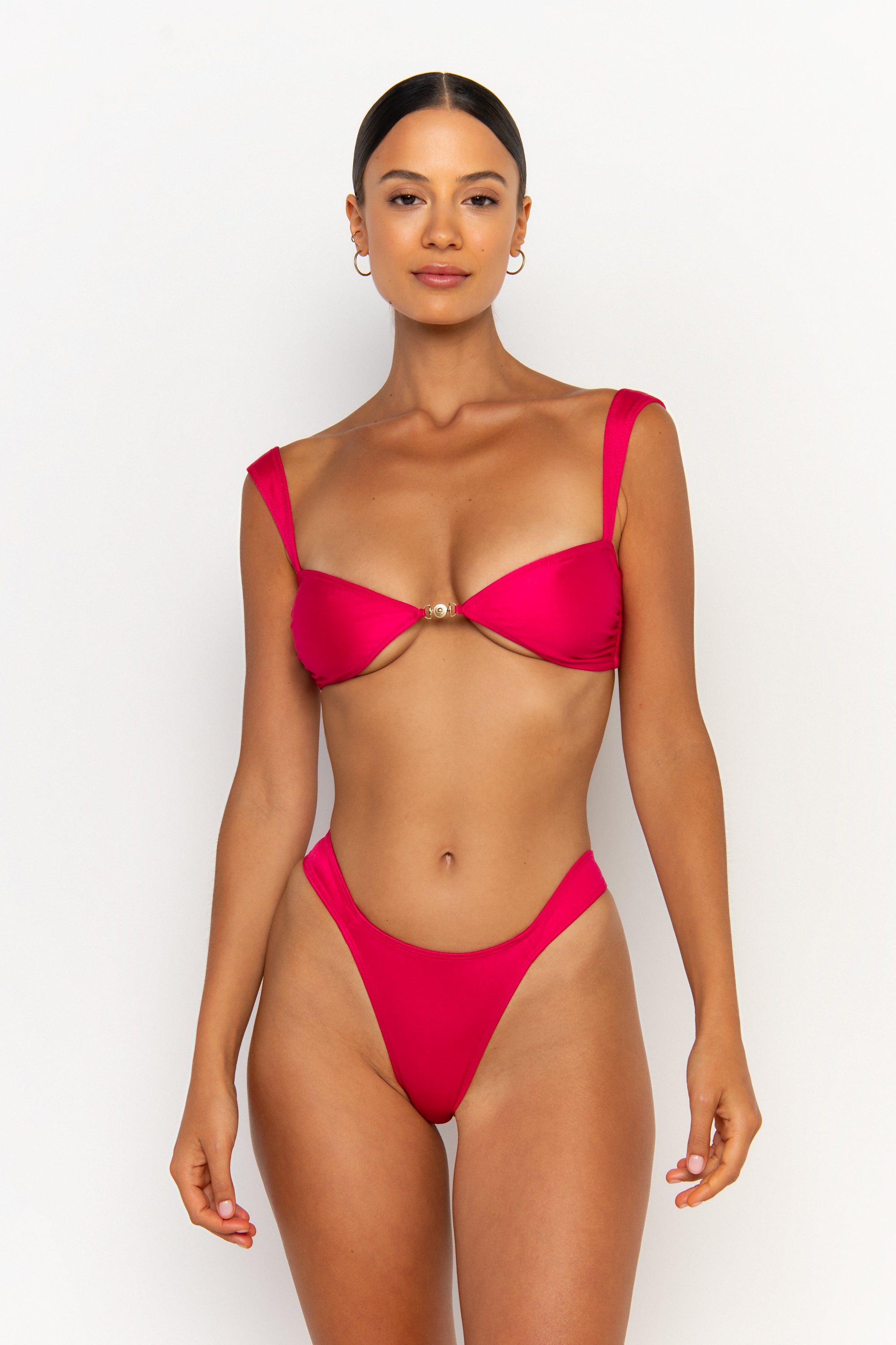 front view womens best bikini by sommer swim bikini swimwear hot bikinis this summer - soriya magenta is a fuchsia bikini with balconette bikini top