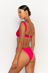 back view womens best bikini by sommer swim bikini swimwear hot bikinis this summer - zita magenta is a fuchsia bikini with cheeky bikini bottoms