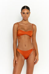 front view womens best bikini by sommer swim bikini swimwear hot bikinis this summer - adriana egitto is a dark orange bikini with high waisted bikini bottom