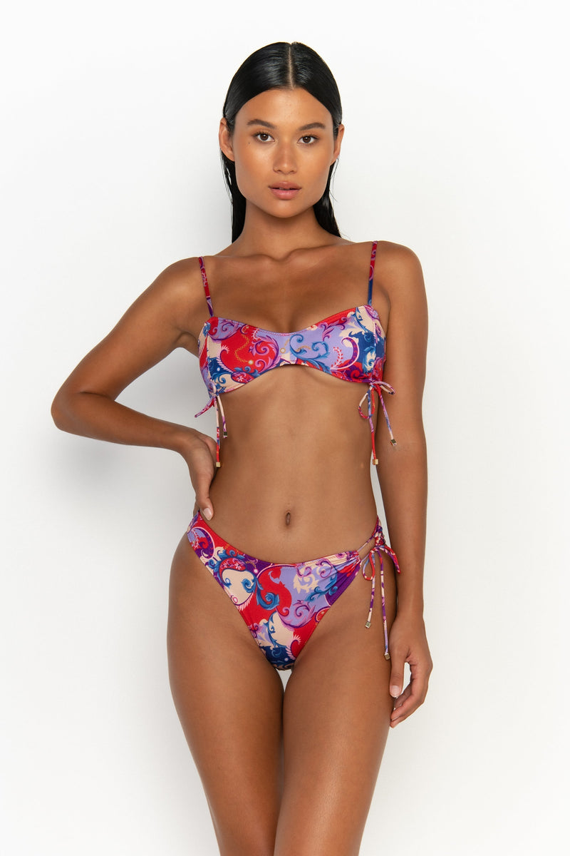 front view womens best bikini by sommer swim bikini swimwear hot bikinis this summer - adriana rococo is a print bikini with high waisted bikini bottom