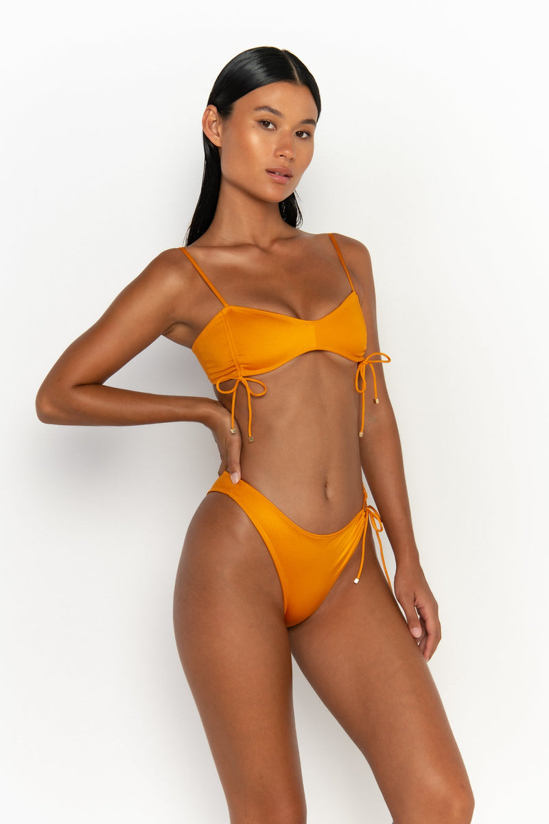 side view womens best bikini by sommer swim bikini swimwear hot bikinis this summer - adriana turmeric is a light orange bikini with high waisted bikini bottom