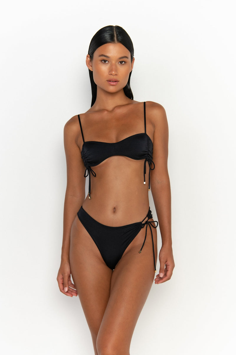 front view womens best bikini by sommer swim bikini swimwear hot bikinis this summer - adriana nero is a black bikini with high waisted bikini bottom