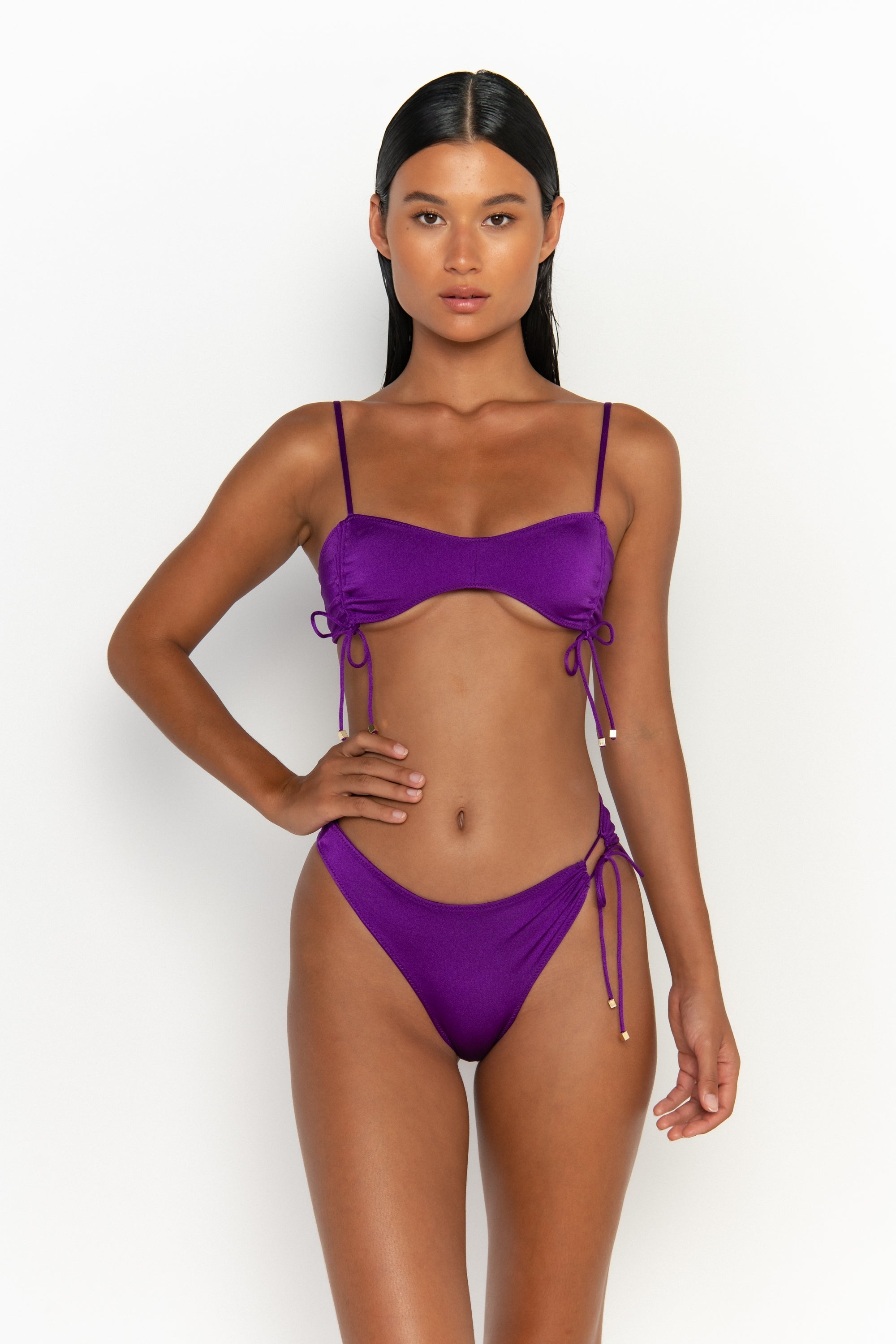 front view womens best bikini by sommer swim bikini swimwear hot bikinis this summer - bea petunia is a purple bikini with bralette bikini top