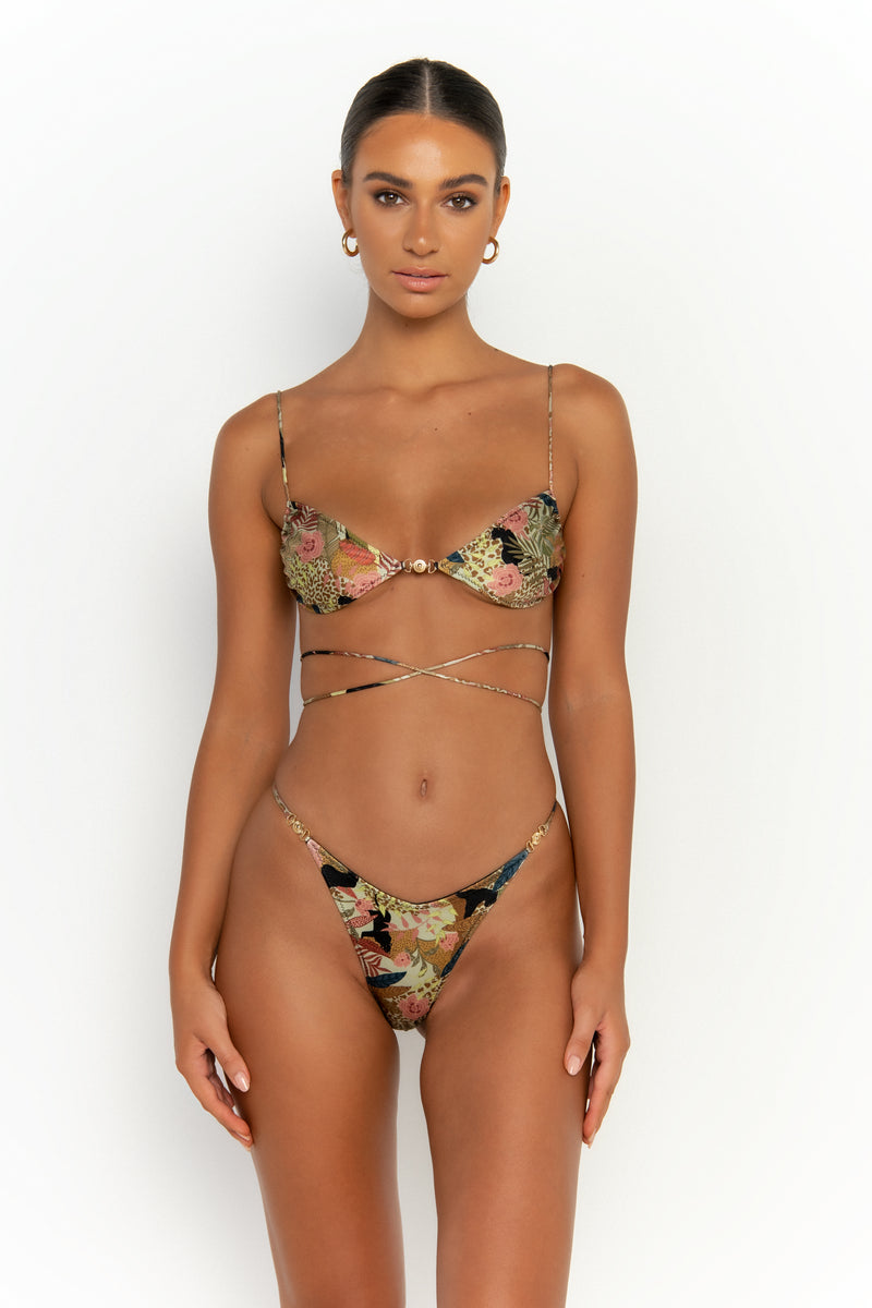 front second view womens best bikini by sommer swim bikini swimwear hot bikinis this summer - ella jaguar is a print bikini with bralette bikini top