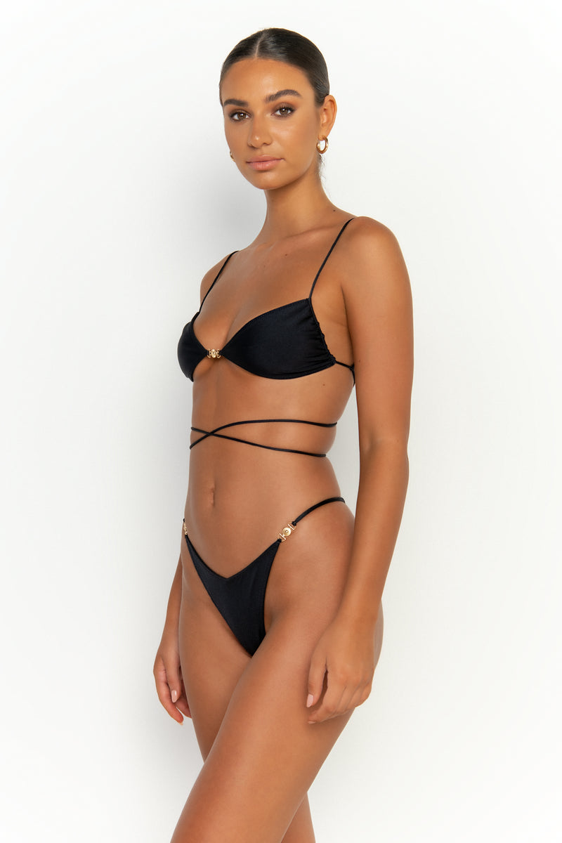 side view womens best bikini by sommer swim bikini swimwear hot bikinis this summer - ella nero is a black bikini with bralette bikini top