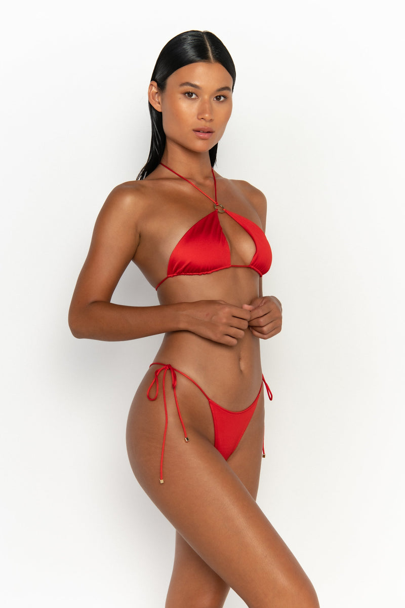 side view womens best bikini by sommer swim bikini swimwear hot bikinis this summer - freya siren is a red bikini with tie side bikini bottoms