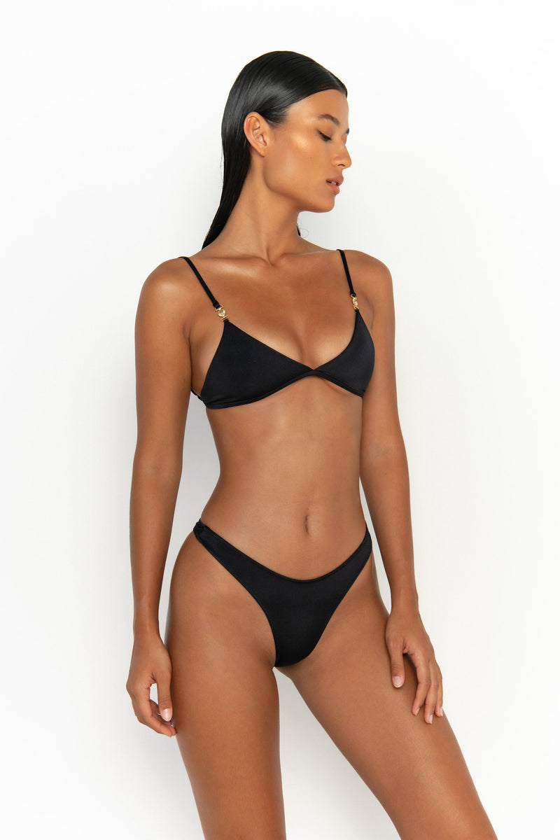 side view womens best bikini by sommer swim bikini swimwear hot bikinis this summer - juliet nero is a black bikini with bralette bikini top