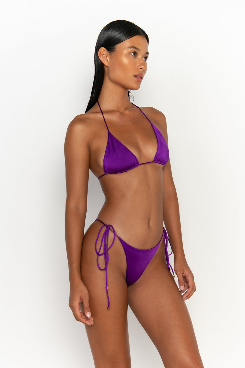 side view womens best bikini by sommer swim bikini swimwear hot bikinis this summer - milla petunia is a purple bikini with tie side bikini bottom