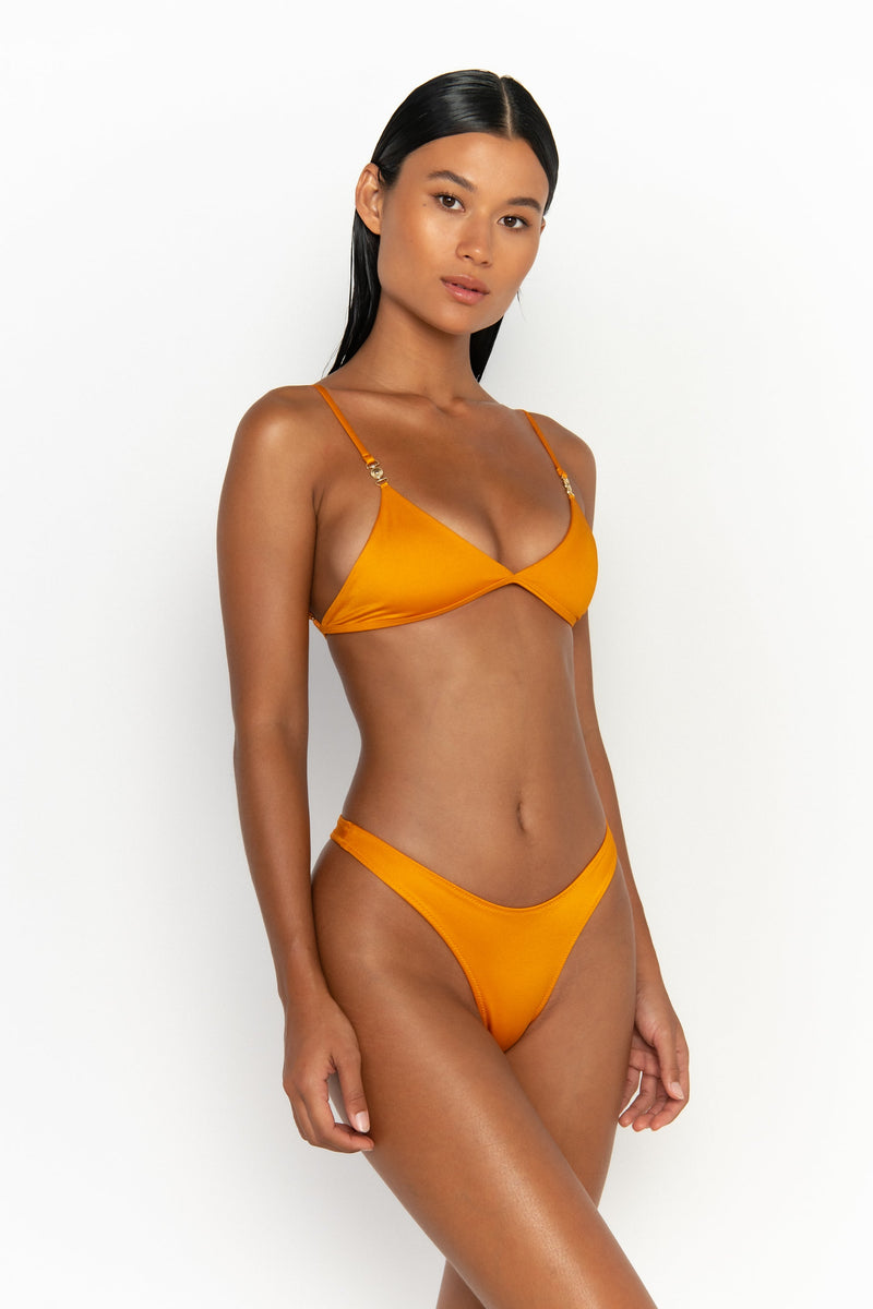 side view womens best bikini by sommer swim bikini swimwear hot bikinis this summer - niam turmeric is a light orange bikini with thong bikini bottom