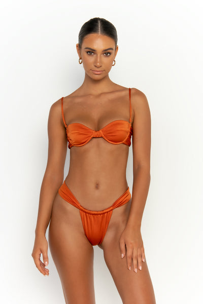 front view womens best bikini by sommer swim bikini swimwear hot bikinis this summer - sadie egitto is a dark orange bikini with brazilian bikini bottom