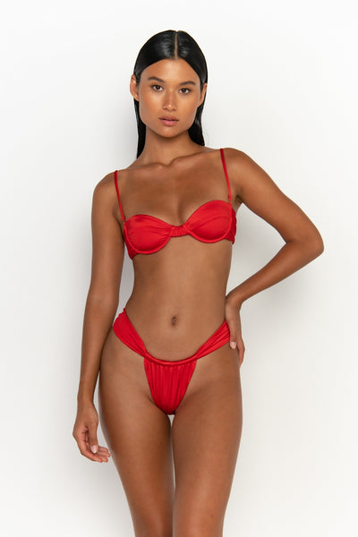 front view womens best bikini by sommer swim bikini swimwear hot bikinis this summer - sadie siren is a red bikini with brazilian bikini bottom