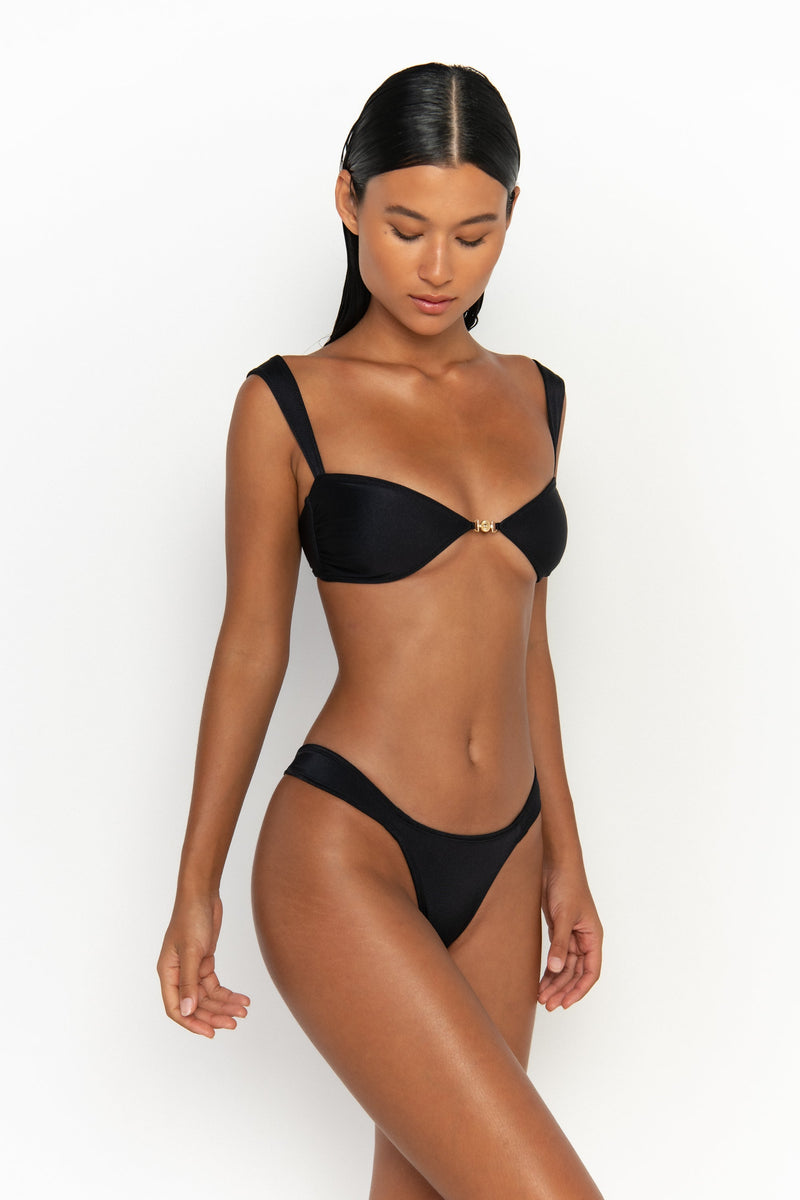 side view womens best bikini by sommer swim bikini swimwear hot bikinis this summer - soriya nero is a black bikini with balconette bikini top